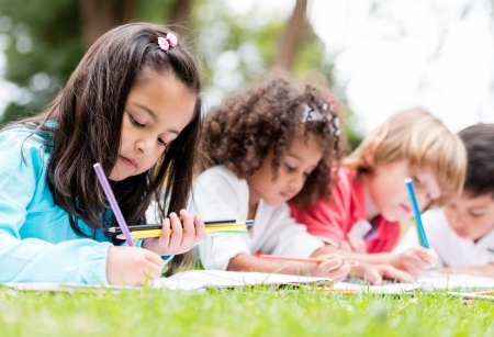 Children writing letters